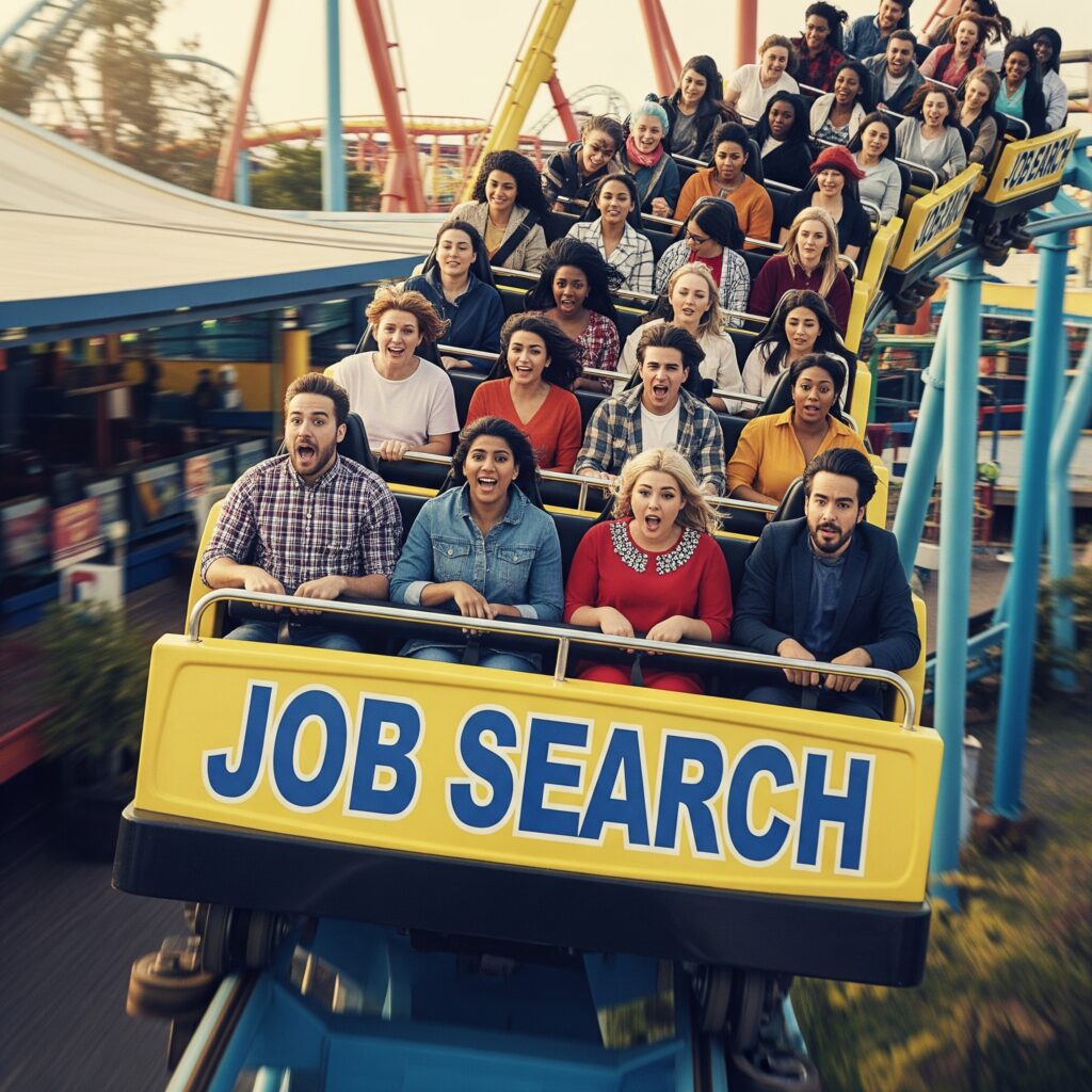 The Job Search Rollercoaster: How to Stay Positive and Land Your Next Role: featured image for Tony McBride's career coaching article for mid to senior professionals in the UK and Ireland